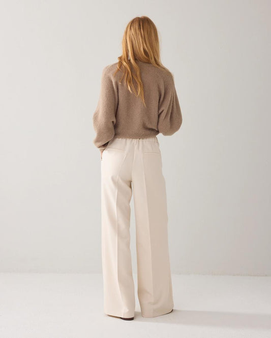 Summum - Wide-legged foam pants - Off-white