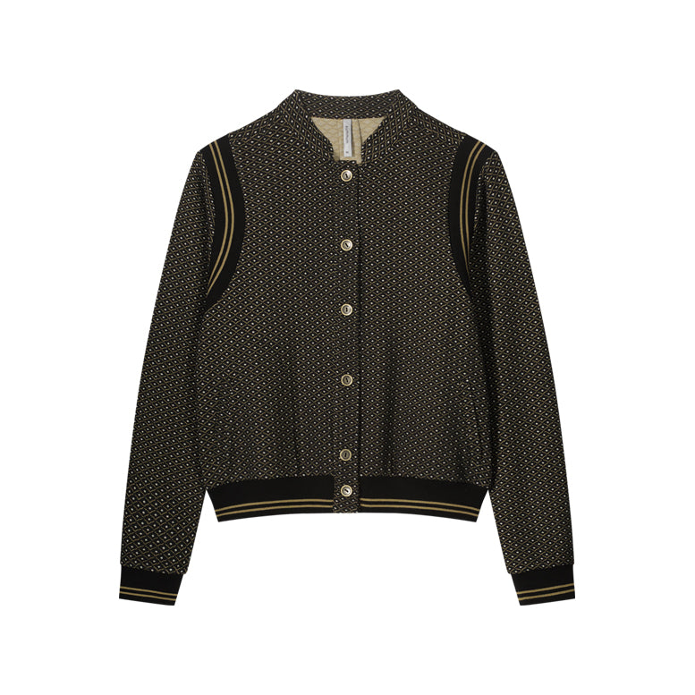 Jacket rib details mini pattern jacquard