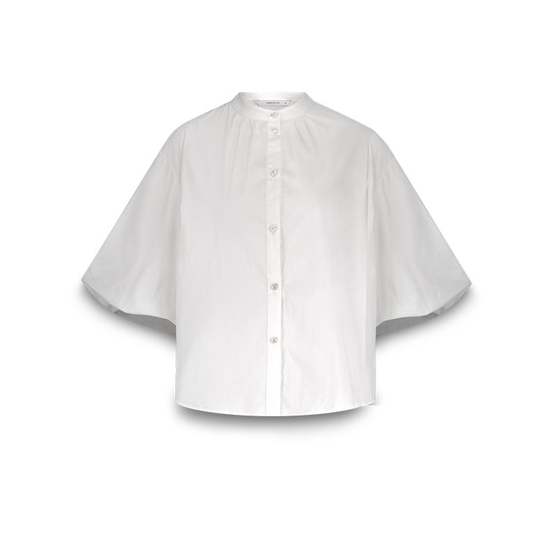 Summum - Cotton Stretch Blouse - Soft White