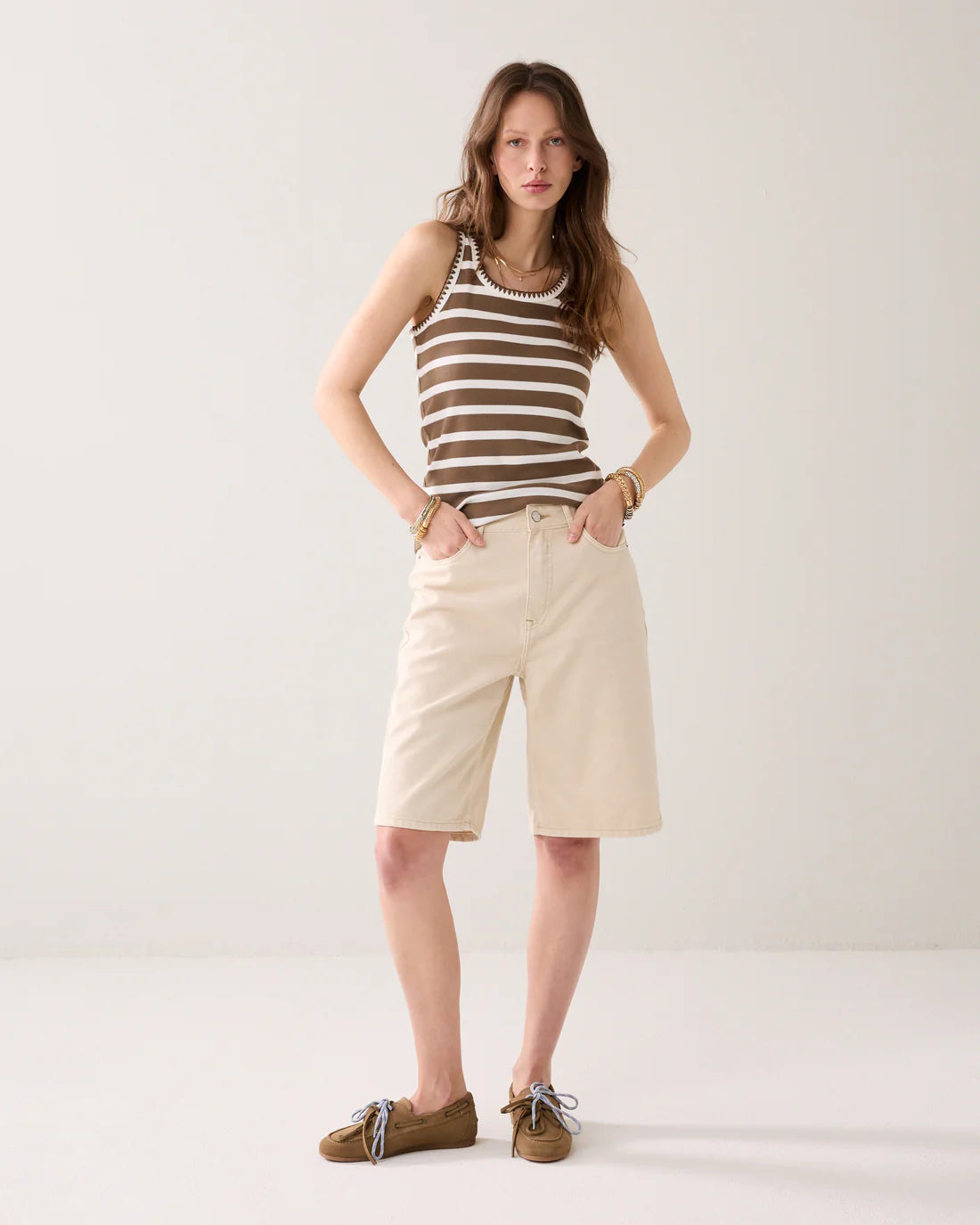 Summum - Tank top with Breton stripes