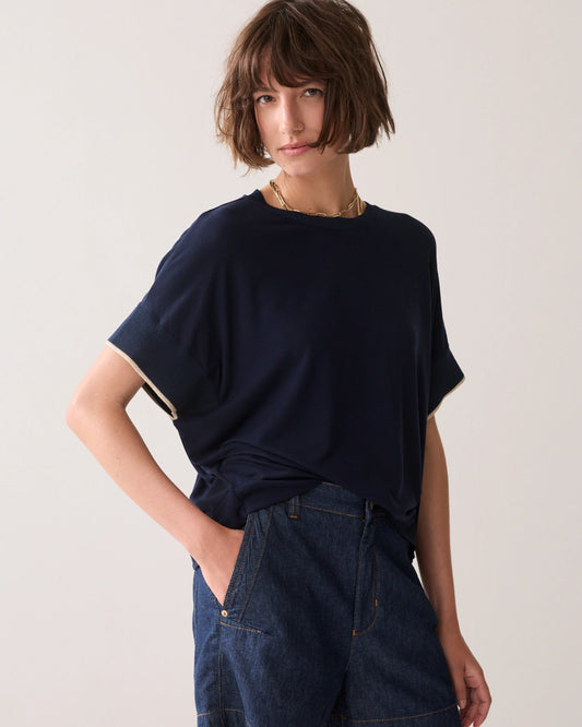 Summum - Top with lurex trim - Blue Noir