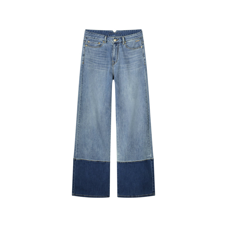 Summum - Two-Tone Wide Leg Jeans - Denim