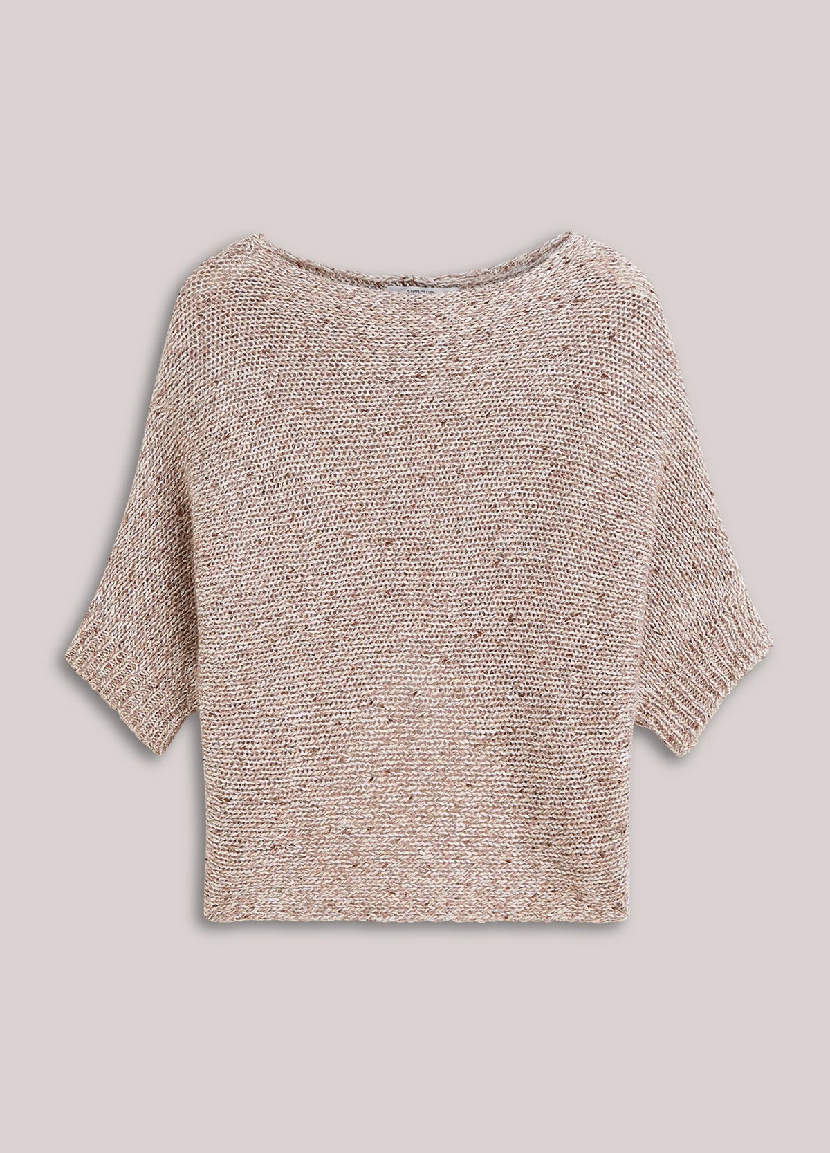 Summum - Chunky Knit Top with Mini Sequins - Light Taupe