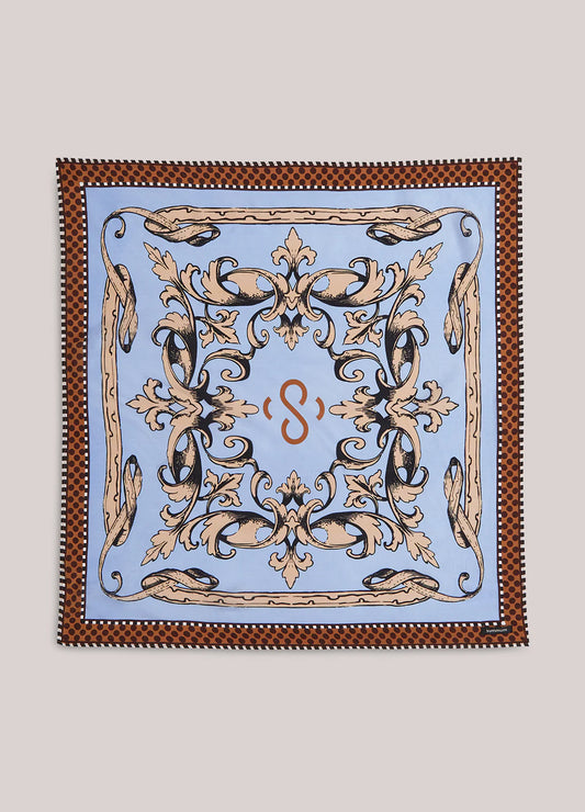 Summum - Scarf in satin viscose - Soft Blue