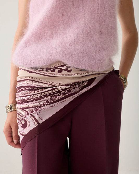 Summum - Satin scarf with paisley print