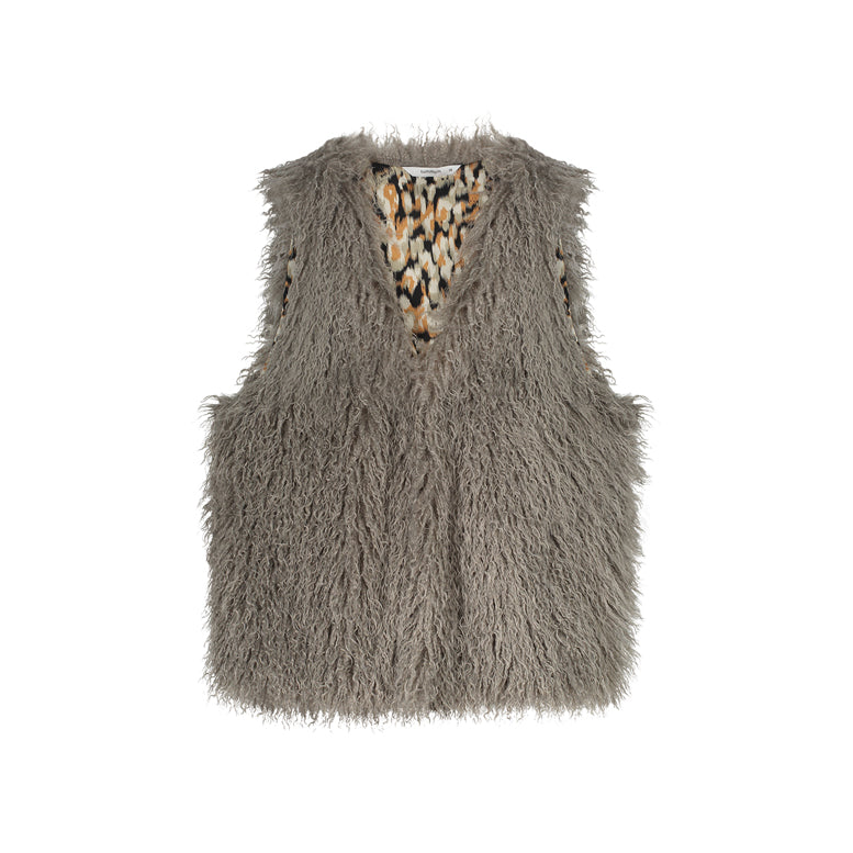 Gilet faux fur - clay