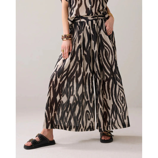 Summum - Quinty Pants - Faded Zebra Print