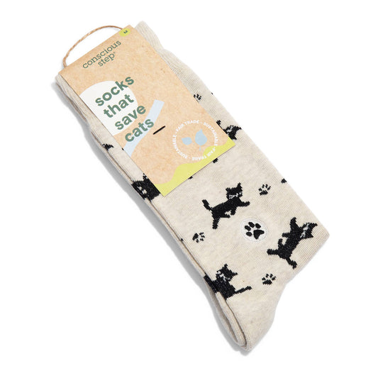 Conscious Step - Socks that Save Cats (Beige Cats)