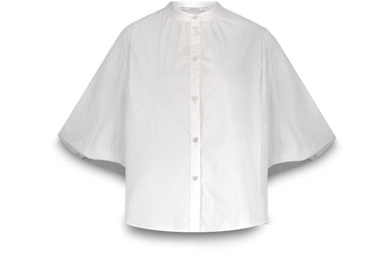 Summum - Cotton Stretch Blouse - Soft White