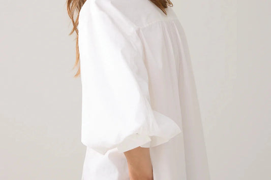 Summum - Cotton Stretch Blouse - Soft White