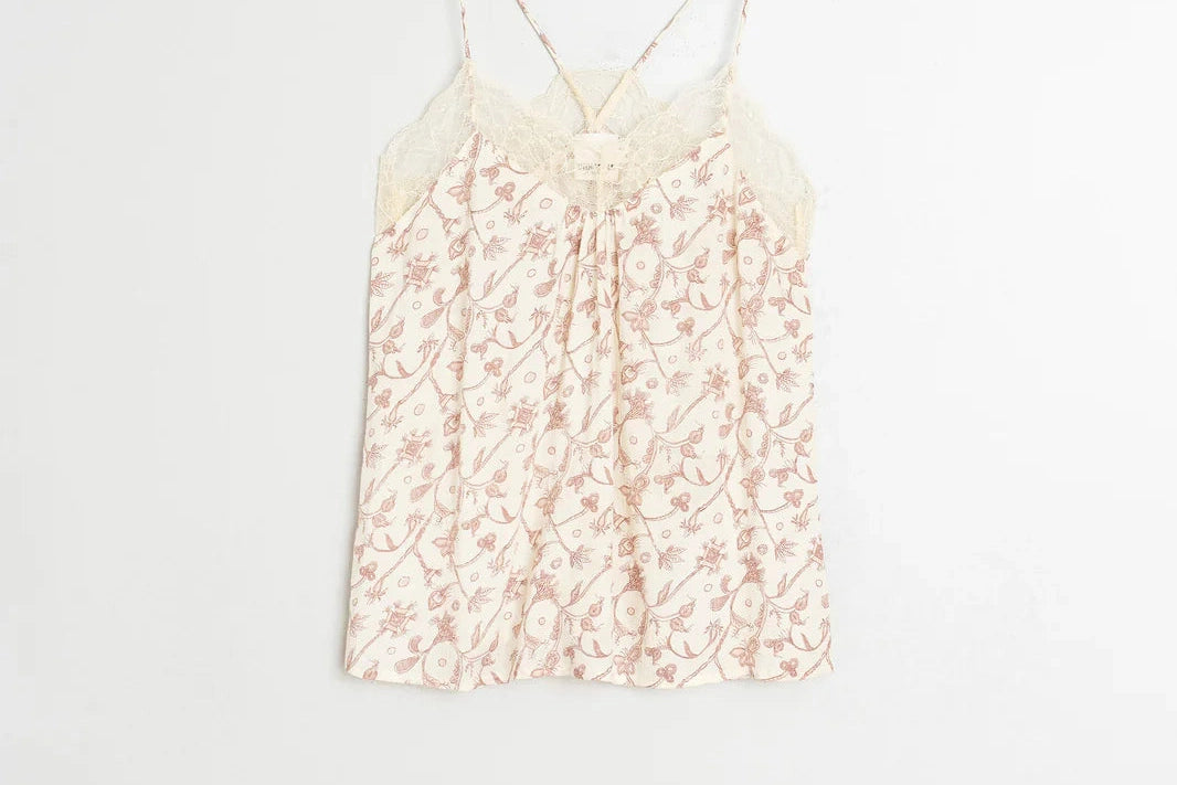 Indi & Cold - Lace Lingerie Top - Paisley Print