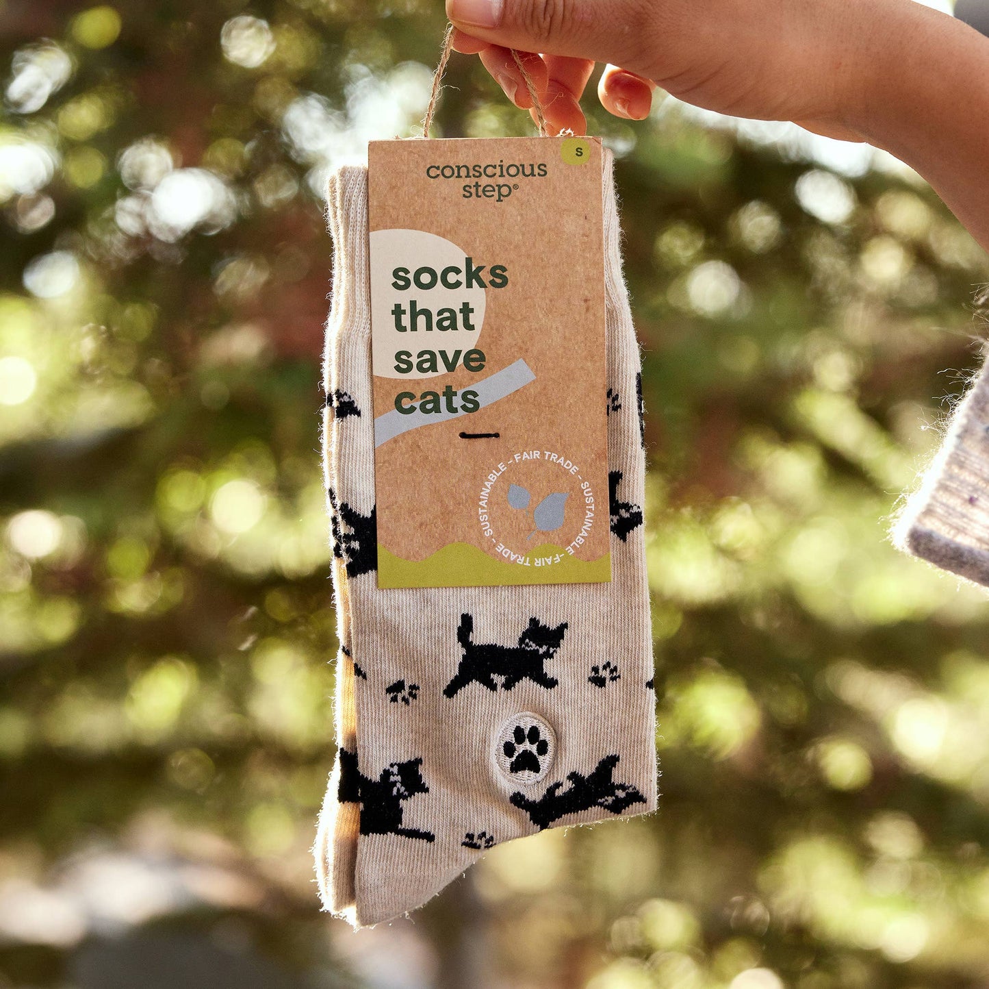 Conscious Step - Socks that Save Cats (Beige Cats)