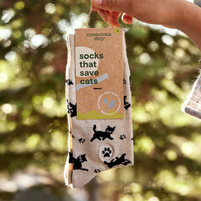 Conscious Step - Socks that Save Cats (Beige Cats)