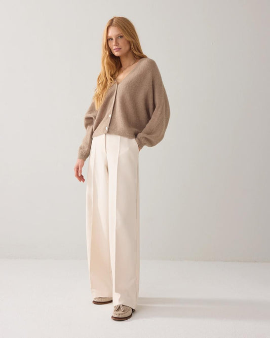 Summum - Wide-legged foam pants - Off-white