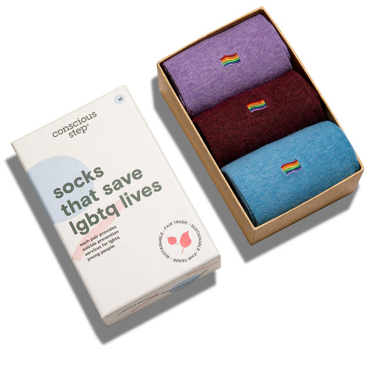 Conscious Step - Boxed Set Socks that Save LGBTQ Lives