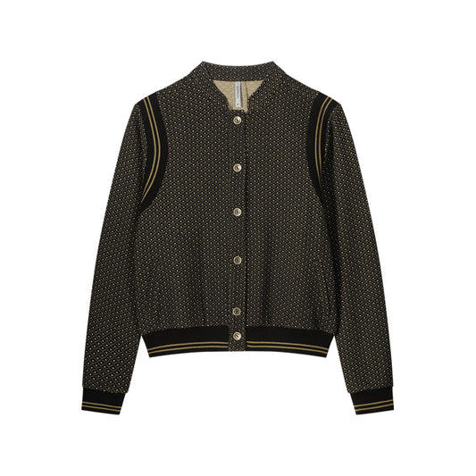 Jacket rib details mini pattern jacquard