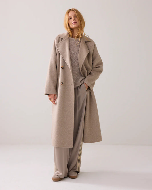 Long coat in wool blend
