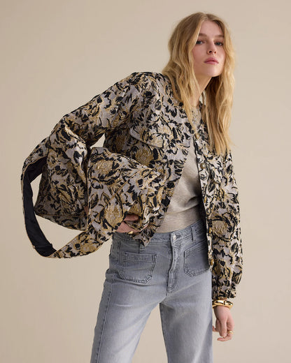 Shoulder bag in baroque jacquard