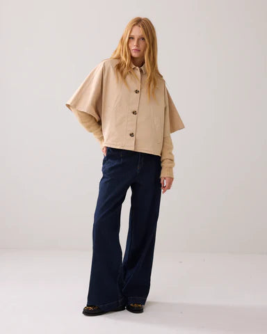 Summum - Cape in Crispy Cotton - Beige