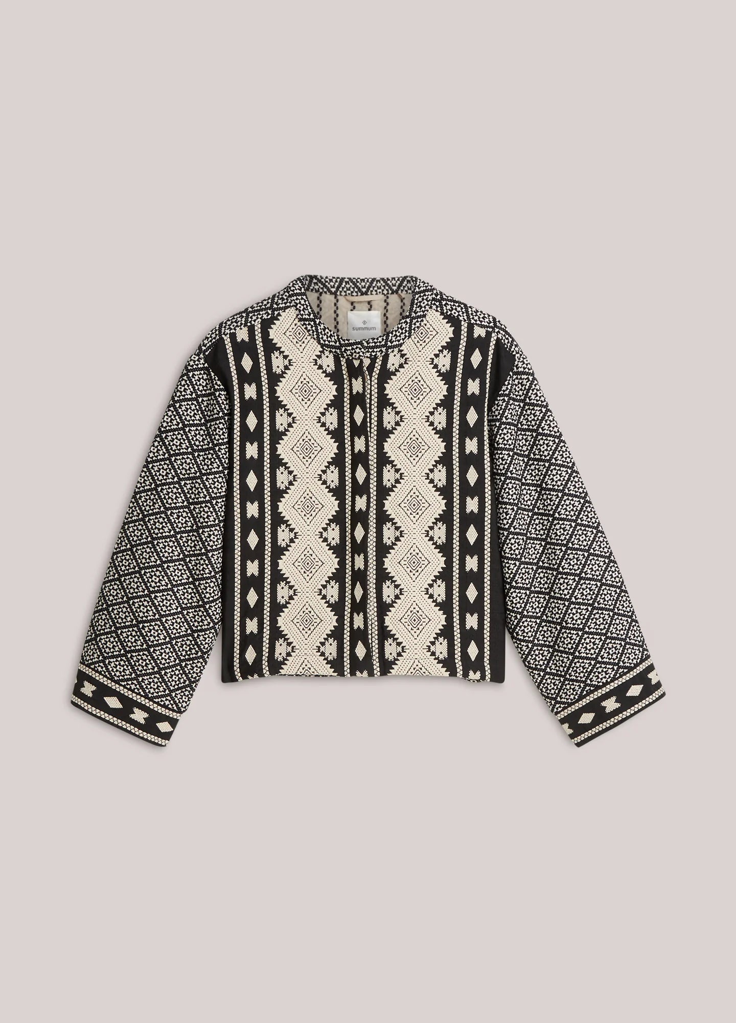 Summum - Reversible kimono jacket in jacquard fabric - Black