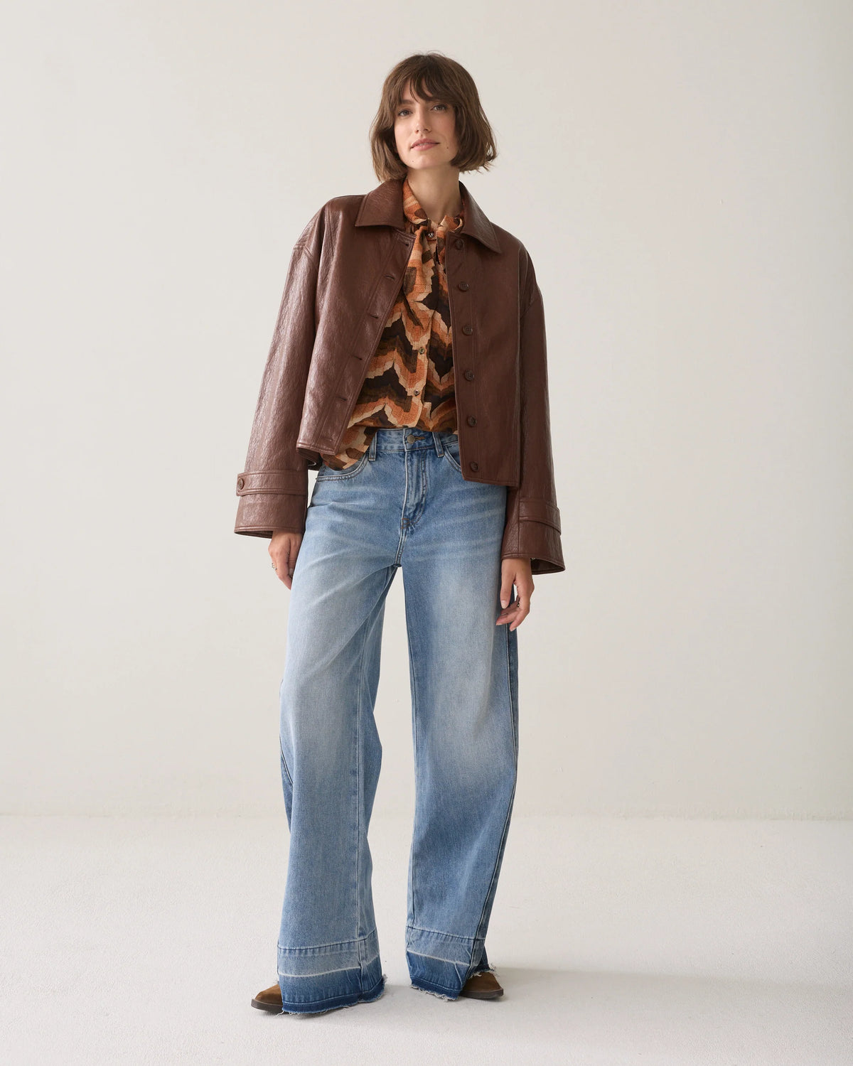 Summum - Jacket in Faux Leather - Toffee