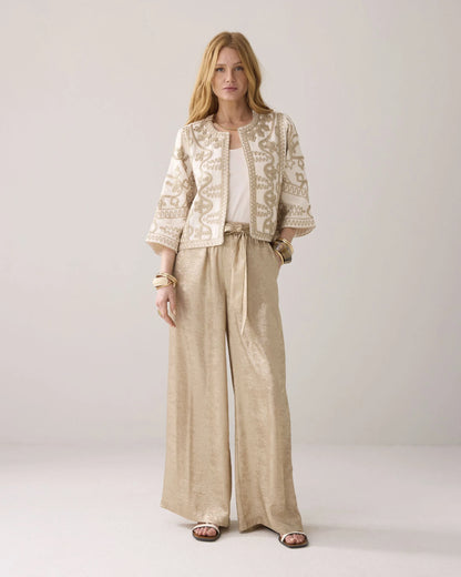 Summum - Embroidered kimono jacket - Ivory