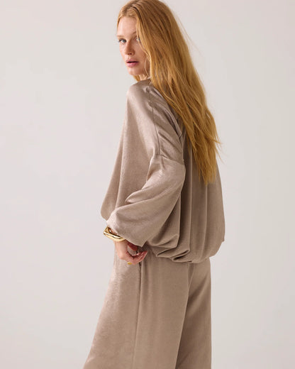 CRINKLE SATIN BLOUSE