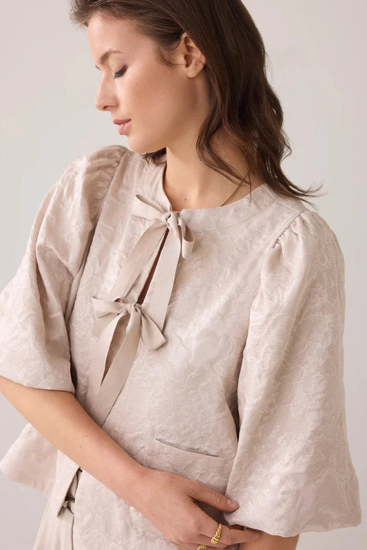 Summum - Blouse Jacket with Bow - Pebble Beige
