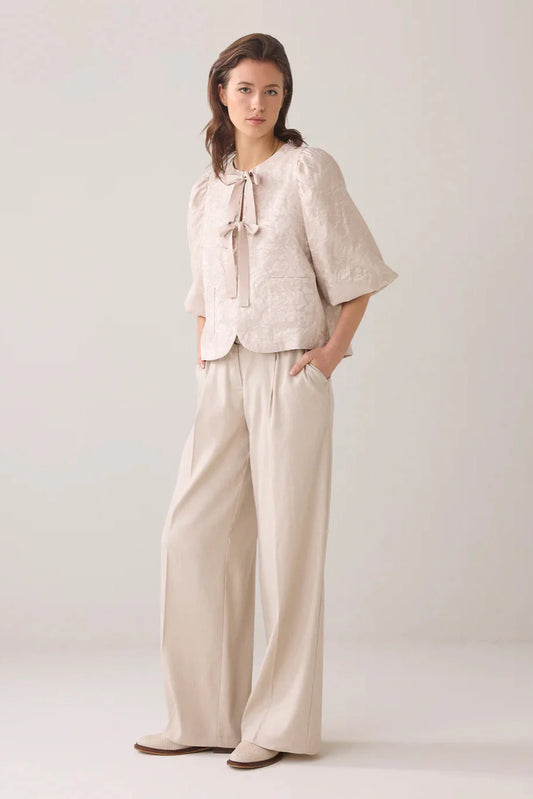 Summum - Blouse Jacket with Bow - Pebble Beige