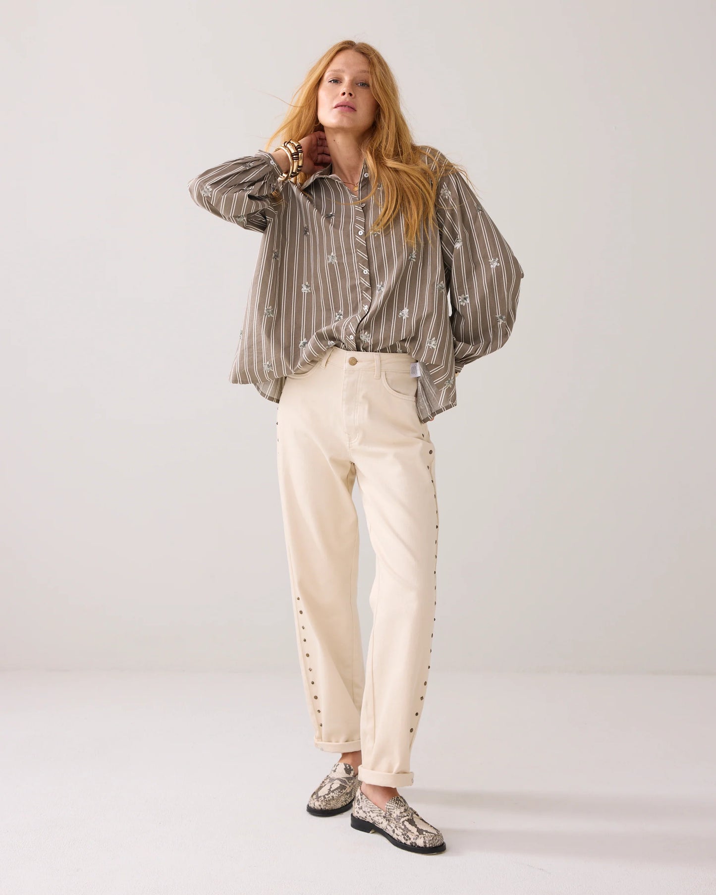 A-line blouse with sequins