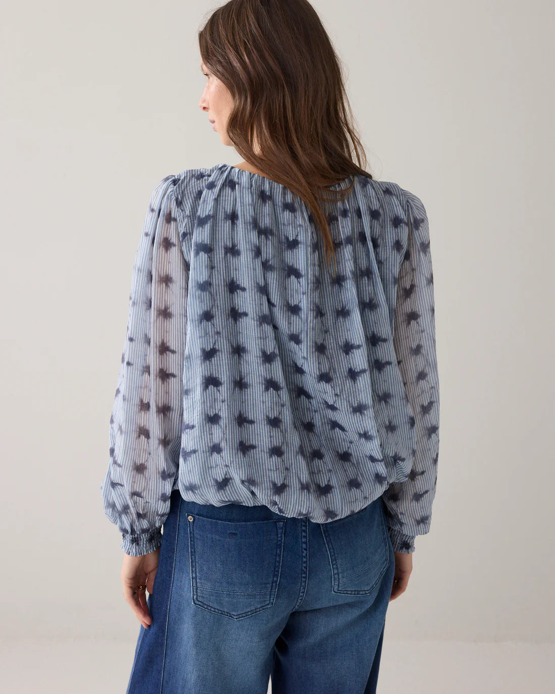 Summum - Blouse Tie Dye Stripe - Soft Blue