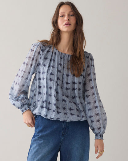 Summum - Blouse Tie Dye Stripe - Soft Blue