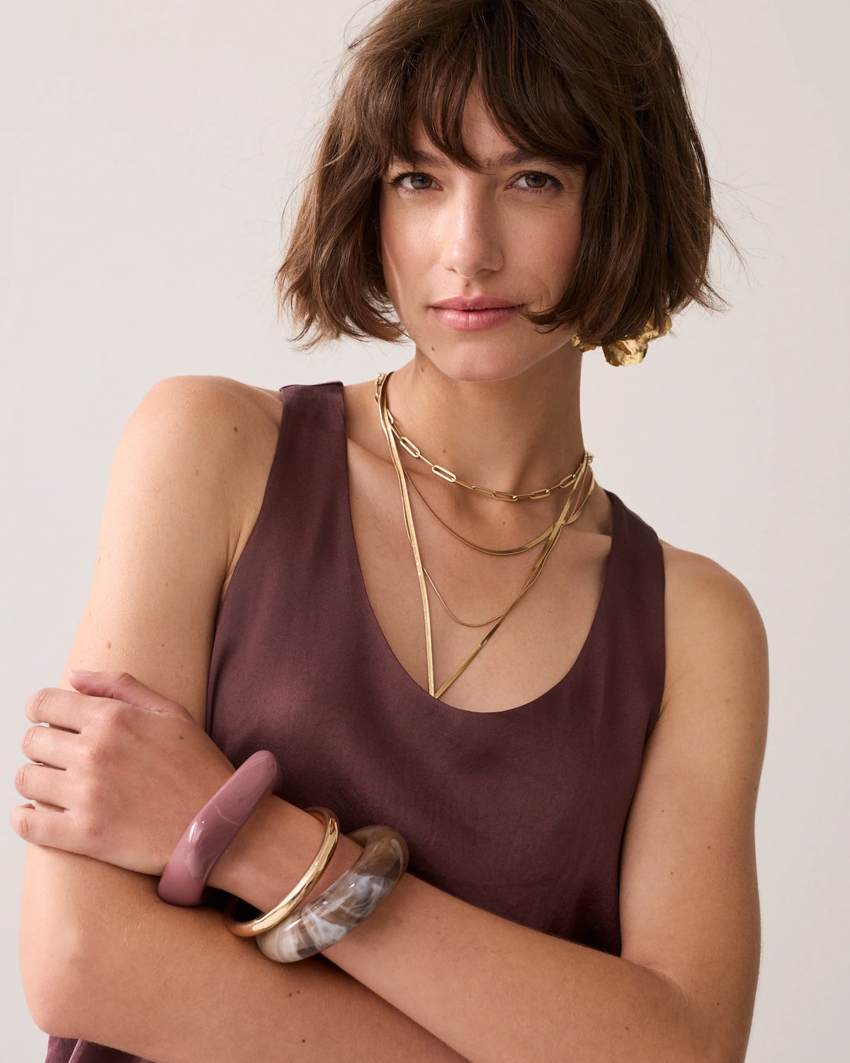 Summum - Silky-touch A-line top - Deep Fig