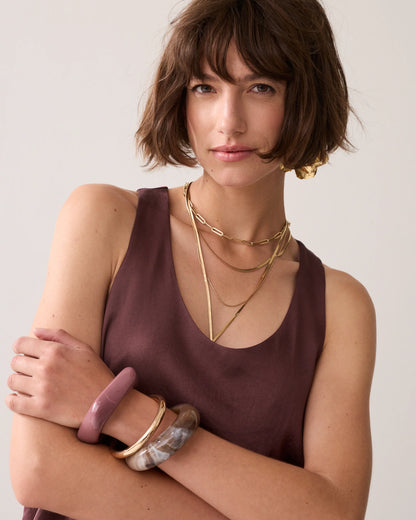 Summum - Silky-touch A-line top - Deep Fig