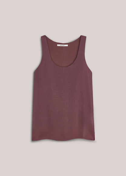 Summum - Silky-touch A-line top - Deep Fig