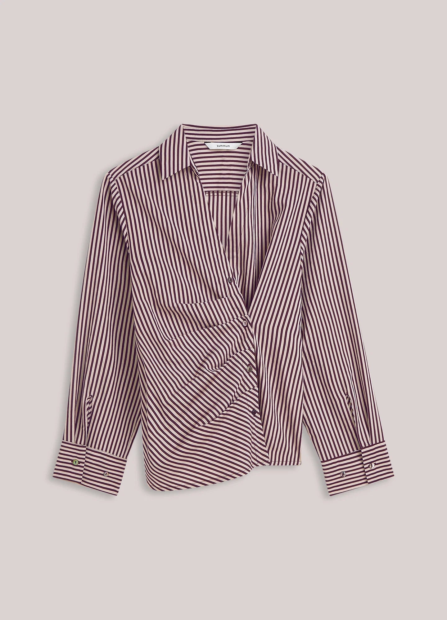 Summum - Wear your way two-tone blouse - Dark Burgundy Stripe