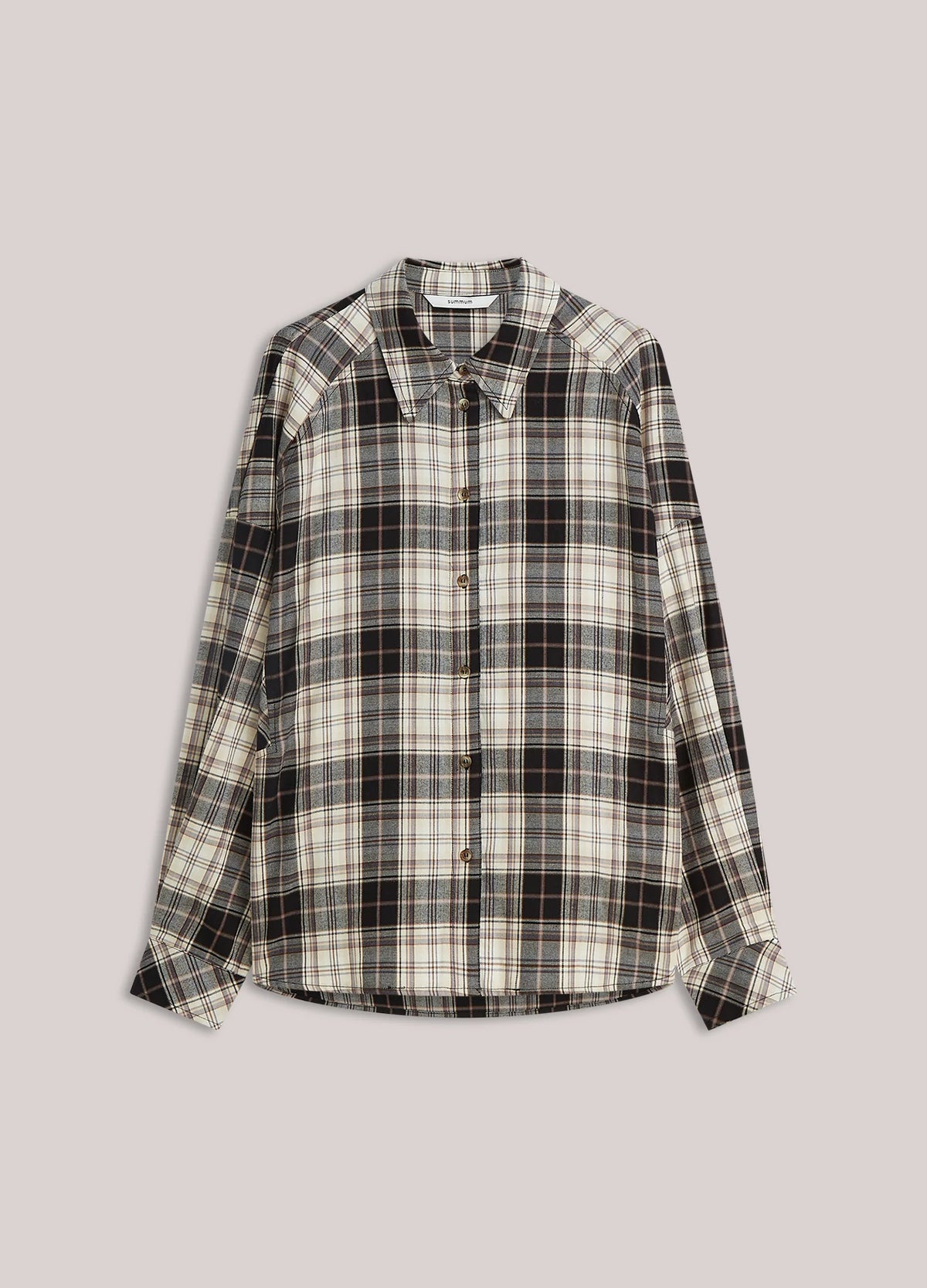 Summum - Flannel blouse with Embroidery - Plaid