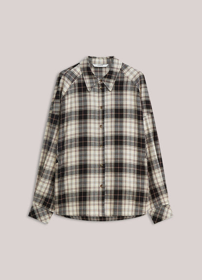 Summum - Flannel blouse with Embroidery - Plaid