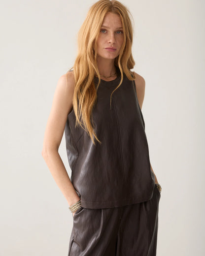 Summum - Faux leather top - Dark Chocolate