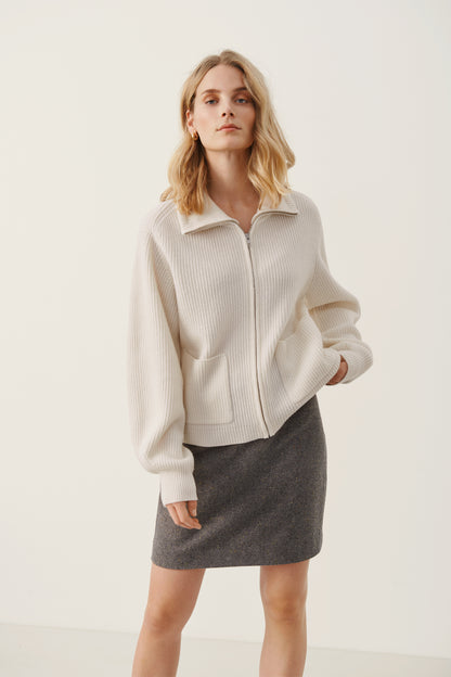 Part Two - Candaca Zipper Pullover - Whitecap Grey