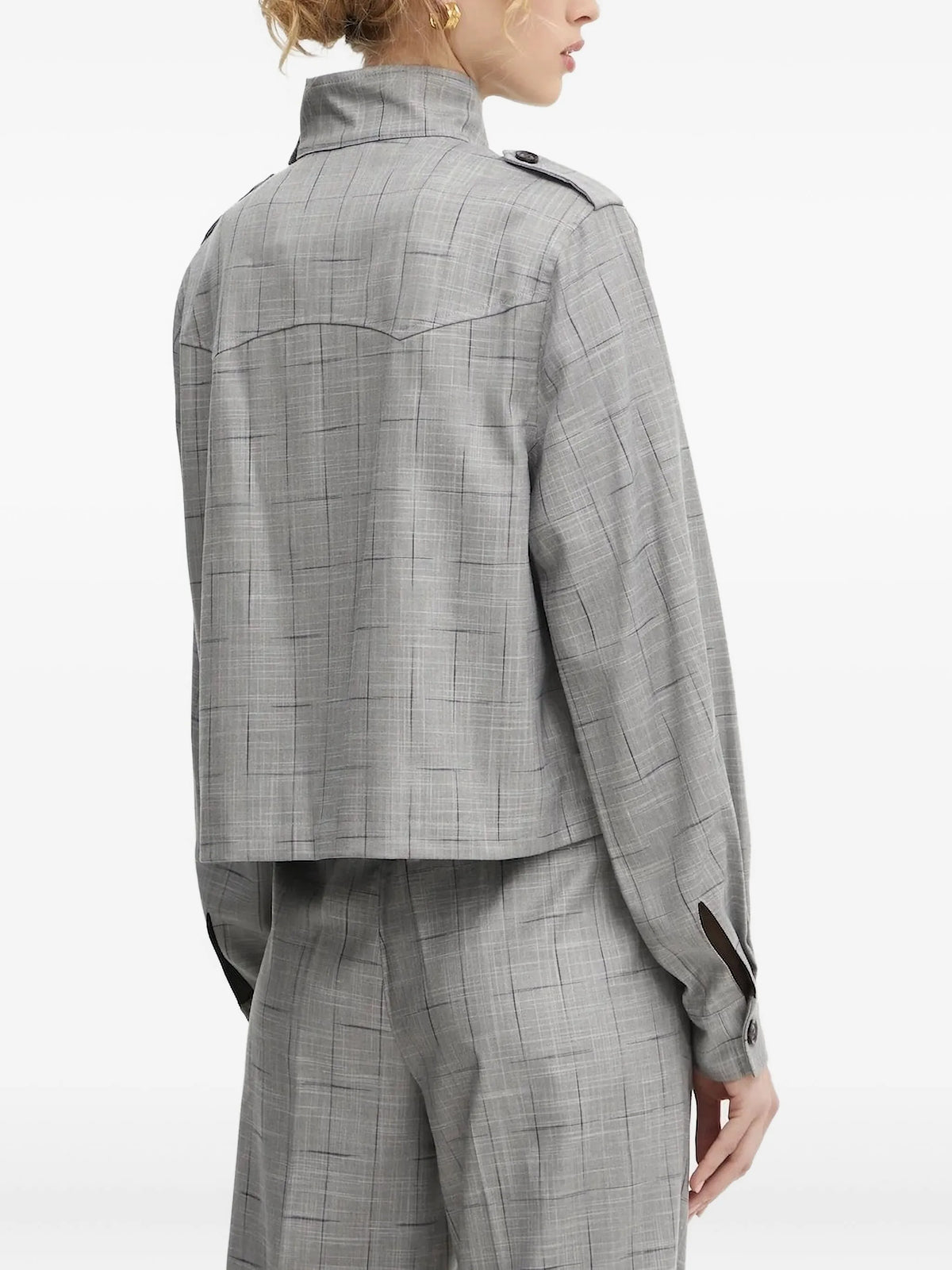 Bruuns Bazaar - High-neck Bay Ginea Jacket - Grey Check