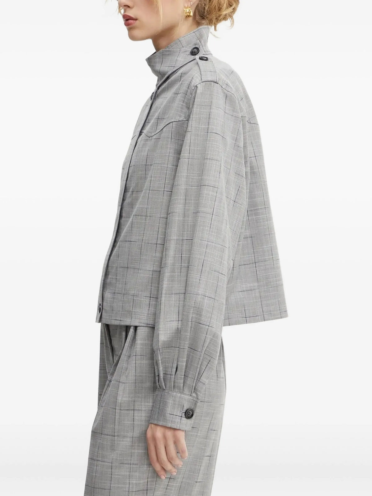 Bruuns Bazaar - High-neck Bay Ginea Jacket - Grey Check
