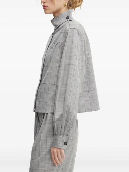 Bruuns Bazaar - High-neck Bay Ginea Jacket - Grey Check