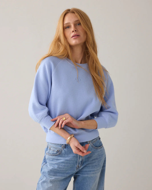 Summum - Loose-fit jumper with bat sleeves - Soft Blue