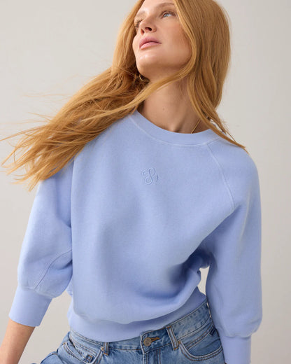 Summum - Loose-fit jumper with bat sleeves - Soft Blue