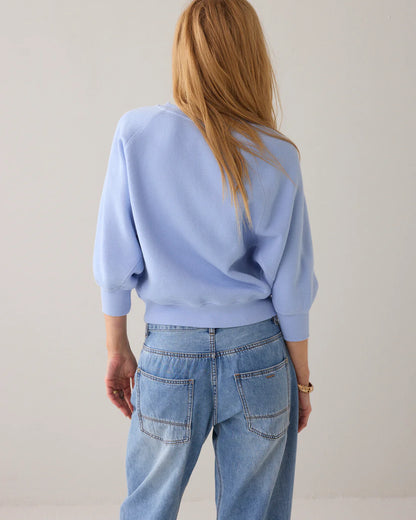 Summum - Loose-fit jumper with bat sleeves - Soft Blue