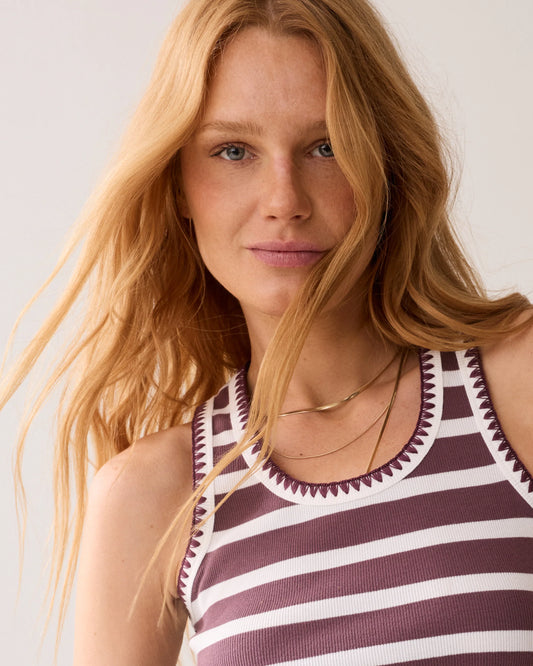 Summum - Tank top with Breton stripes