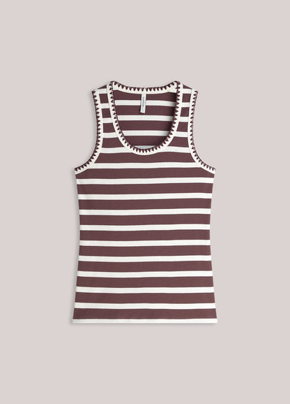 Summum - Tank top with Breton stripes