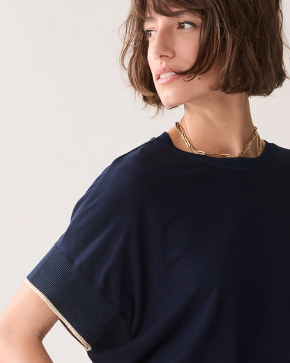 Summum - Top with lurex trim - Blue Noir