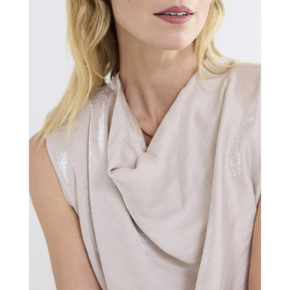 Summum - Shimmery Sleeveless Top - Ivory